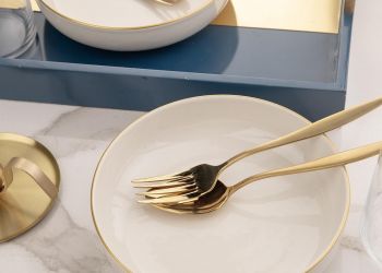 Kütahya Porselen Moderna 2 li 20 Cm Kase Altın File